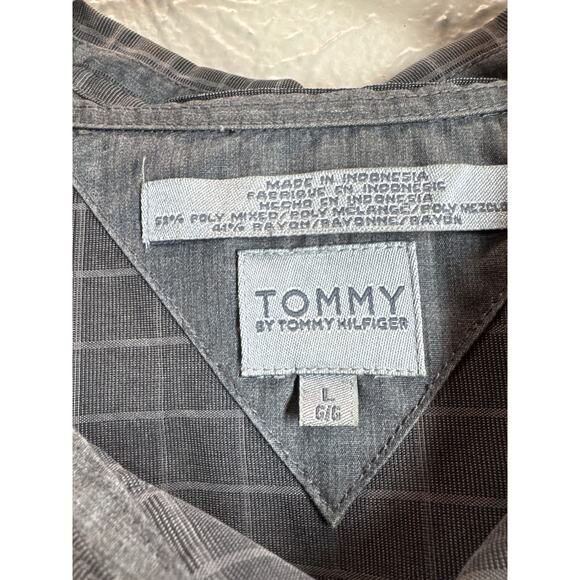 Tommy By Tommy Hilfiger Men's Gray Long Sleeve Button Up Check Size Large - Picture 4 of 5